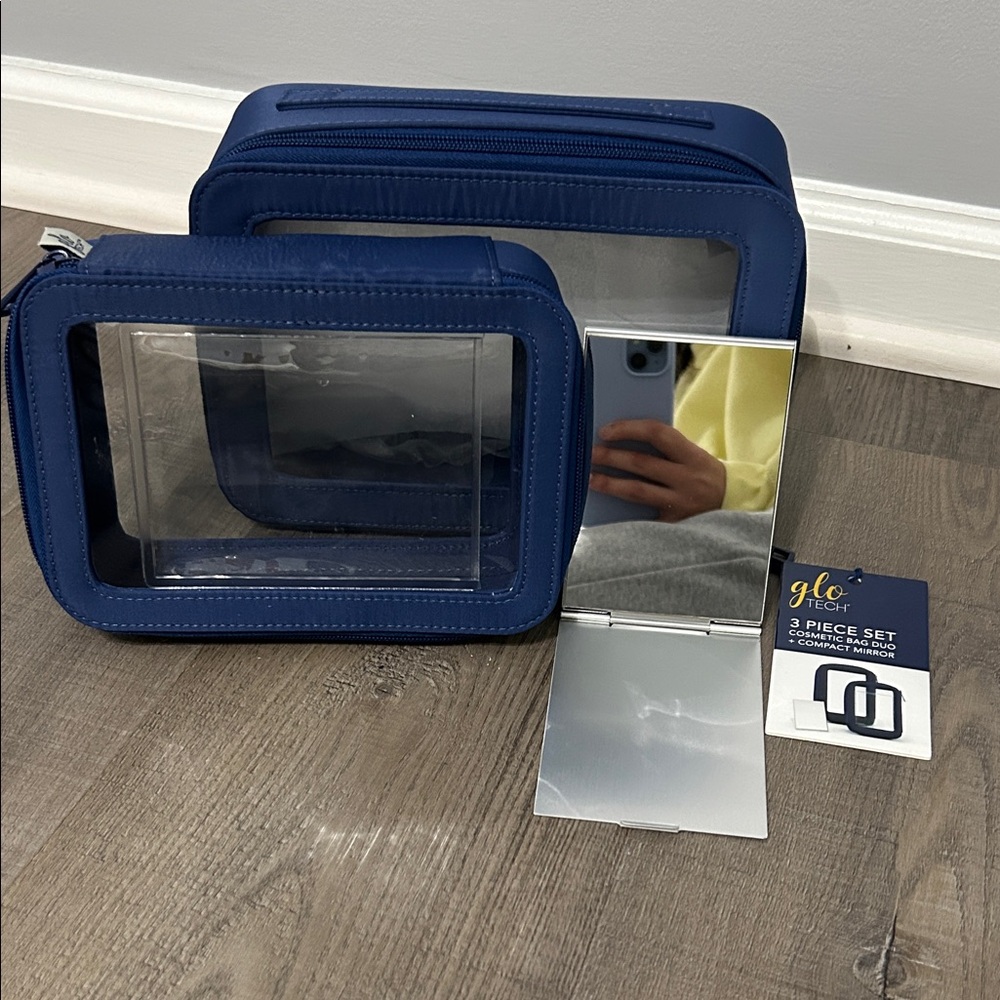 Cosmetic Bag Duo + Compact Mirror Set